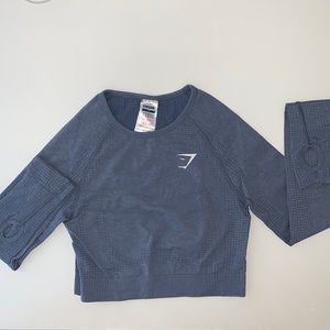 Gymshark Vital Seamless 2.0 Long Sleeve Crop Top | Blue